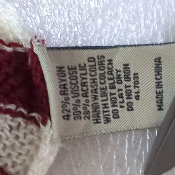 Cecico Women's Red, White, and Blue Knit Pullover Sweater With Pocket Size Large - Picture 4 of 8